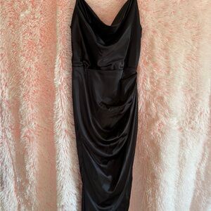 Elegant Black Draped Dress